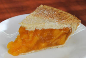 Slice of Peach Pie, 9 Inch, Gregory''s Foods, Eagan Minnesota