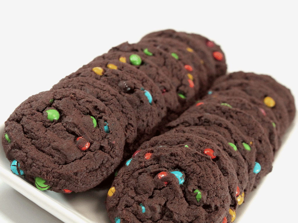 Chocolate Cookie with Peanut Butter M&Ms Candies Dough